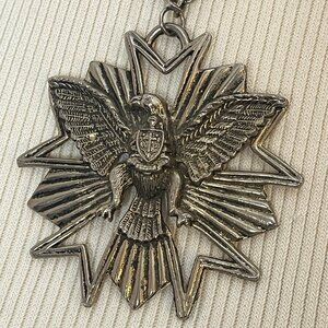 Maltese Cross Eagle Pendant Necklace